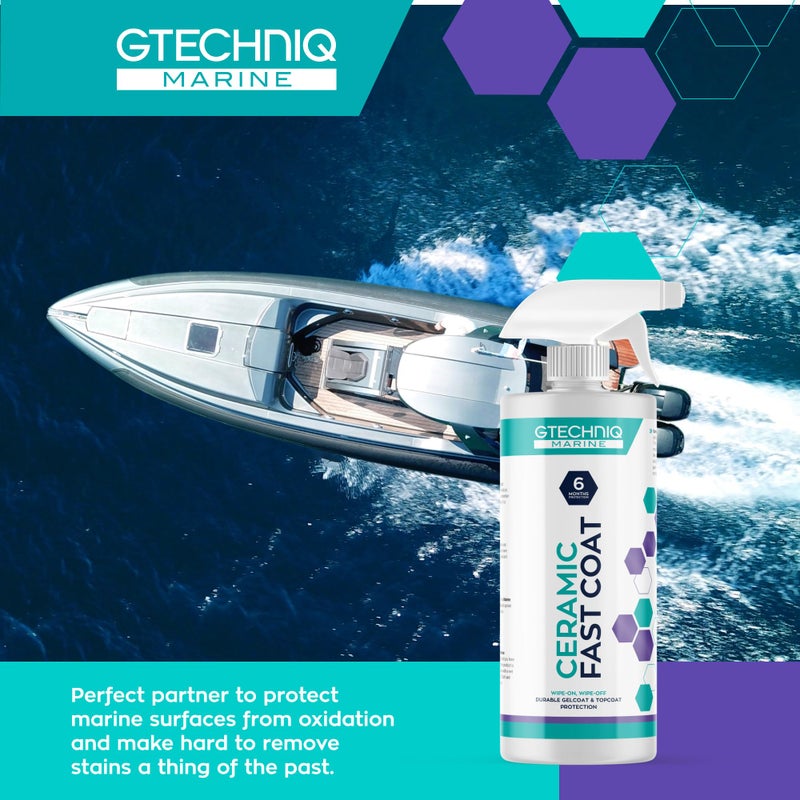 Gtechniq Marine Ceramic Fast Coat for Boats, 16.9 fl oz | Enhances Protection and Shine, Hydrophobic Coating, Repels Dirt and Salt, UV Protection, Easy to Apply, Long-Lasting Results - Image 5